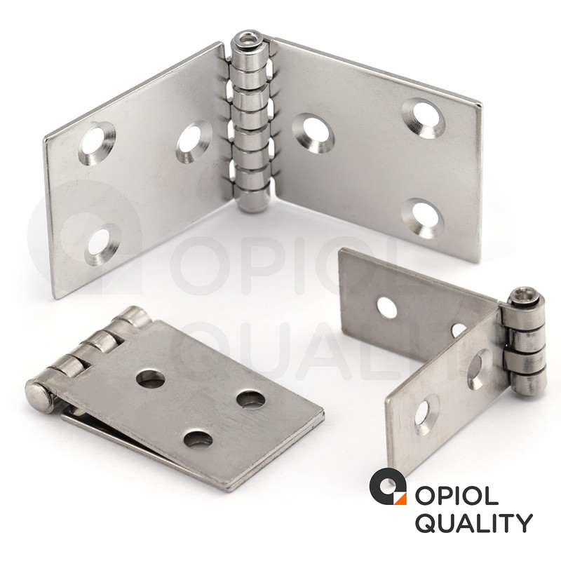 OPIOL QUALITY® Hinge Punched 100 x 40 mm Stainless Steel