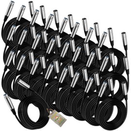Fat Toad 20ft XLR Microphone Cables (ShieldedPRO X Series) 24 Pack – Green Balanced Lo-Z Mic Audio Cords, 24 AWG Wire Shielded for Studio, Mixer, DMX Use