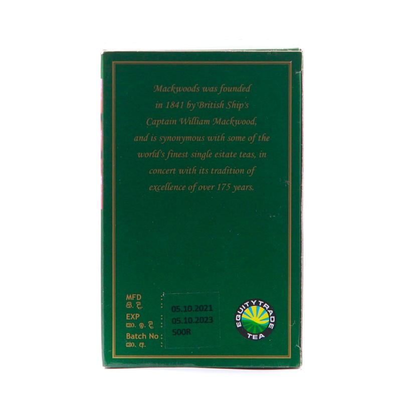 MACKWOODS STRAWBERRY FLAVOURED, SINGLE ESTATE, BLACK TEA IN 25 ENVELOPED