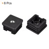 Uxcell 8Pcs M8 Threaded Square Tube Inserts - Black Plastic