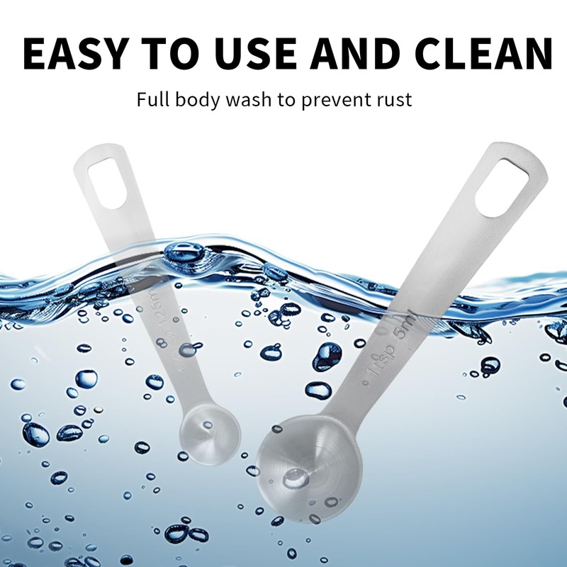6 Pcs of Teaspoon Measuring Spoons, Stainless Steel Table Spoons