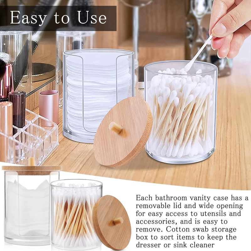 HENGBIRD Pack of 3 Cotton Buds Cotton Pads Storage Container