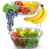 Simple Houseware 2-Tier Countertop Fruit Basket Bowl Storage, Chrome