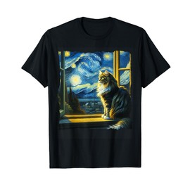 Cat Maine Coon Starry Night Maine Coon T-Shirt