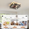 Square Cage Ceiling Fan with Light and Remote Control, 18