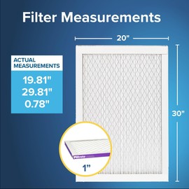 Filtrete 20x30x1 AC Furnace Air Filter, MERV 12, MPR 1500, CERTIFIED asthma & allergy friendly, 3 Month Pleated 1-Inch Electrostatic Air Cleaning Filter, 4-Pack (Actual Size 19.84 x 29.84 x 0.78 in)