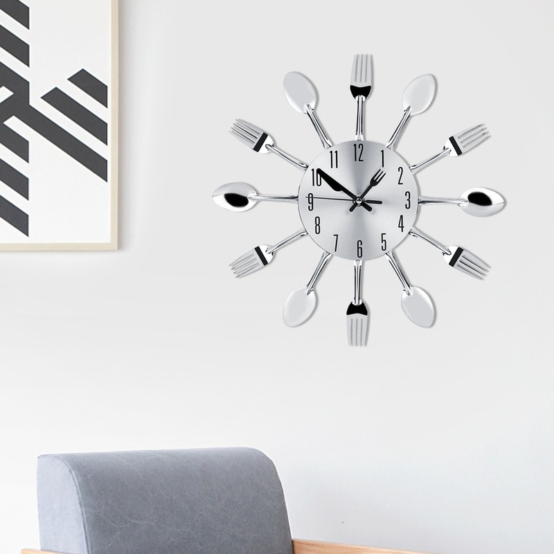 Stainless Steel Cutlery Clock Knife and Fork Spoon Wall Clock