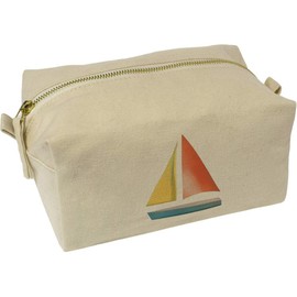 'Sail Boat' Canvas Wash Bag/Makeup Case (CS00007917)