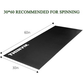 Saurka Bike Mat for Peloton Spinning Bike & Wahoo Kickr, PVC Enviromental 30×60in 6mm Bicycle Trainer Mat for Stationary Indoor Spin Bike, Exercise Cycling Mat