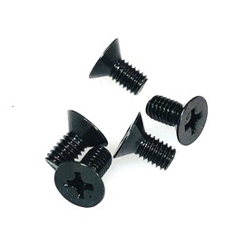 ReplacementScrews M4 x 8mm (M4 x L8, 0.7mm Pitch) Flat Head Phillips Drive Machine Screw - Black Oxide (Pack of 5)