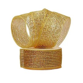 Mardi Gras Gold Deco Mesh - 2-1/2" X 20 Yards, Thanksgiving, Christmas, Wreath