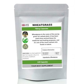 Wheatgrass Capsules 750mg 100% Natural Superfood, Detox (120)