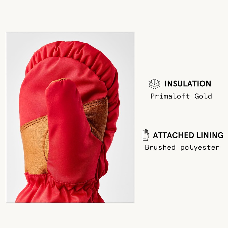 Hestra Gloves 36921 My First Basic Mitt, Light Red -