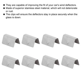 Suuonee Wind Deflector Clips, 8 Pieces Car Wind Rain Deflector Channel Stainless Steel Mounting Retaining Clips Fit for Heko G3