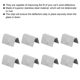 Suuonee Wind Deflector Clips, 8 Pieces Car Wind Rain Deflector Channel Stainless Steel Mounting Retaining Clips Fit for Heko G3