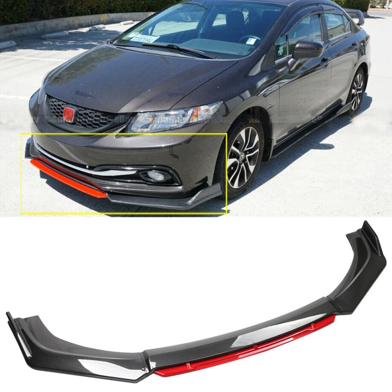 KEEPDSGN For 13-15 Honda Civic 4Dr Carbon Fiber 3PCS Front