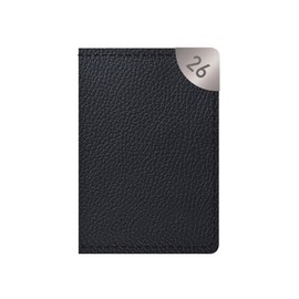 2026 A7 Pocket Diary Week to View - Navy Pebble Textured Faux Leather Planner - Lightweight Compact Portable Organiser Notebook - Home Office Student Organiser Travel Diary