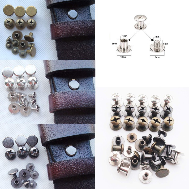 Chicago Screws Solid Belt Tack Screw,Post Fastener Leather Stud Repair