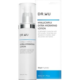 DR.WU Hyaluronic Complex Extra Hydrating Lotion, 1.7 fl oz (50 ml), Emulsion, Hyaluronic Acid, Moisturizing Lotion, Highly Moisturizing, Ceramide Squalane Formulation, Protects Dry Skin, Moisturizing, Shiny, Sensitive Skin