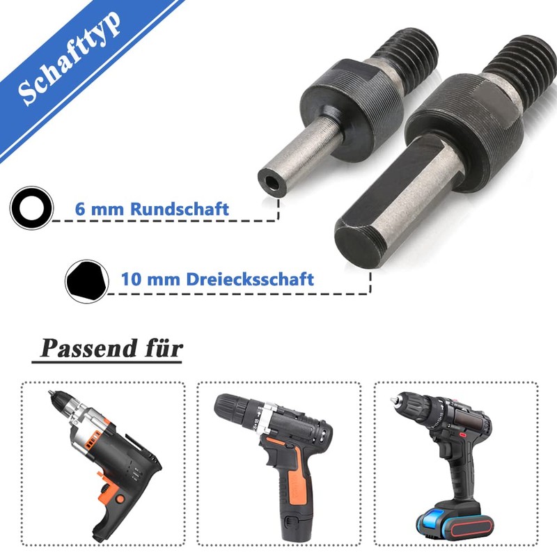 Mesee Hand Drill Conversion Rod Connecting Adapter Set, 6 mm