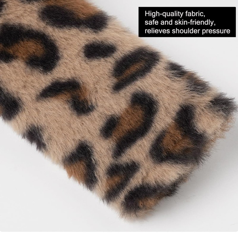 LOTEZAVA Auto Seat Belt Cover Leopard 2-Pack for Car Universal