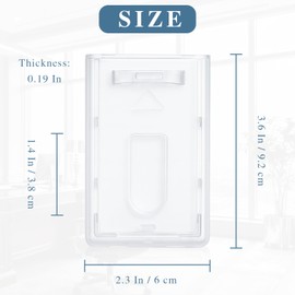 3-Pack Slim Heavy-Duty Vertical Badge Holders – Clear Hard Plastic Polycarbonate ID Case with Top Load & Thumb Slide for Secure Single Card Protection