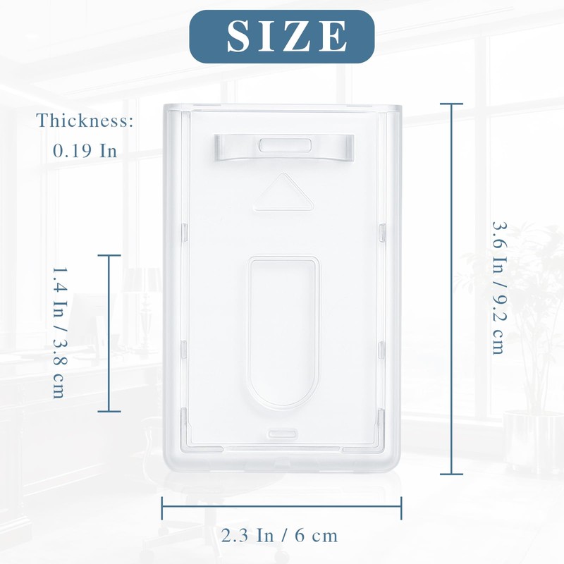 3-Pack Slim Heavy-Duty Vertical Badge Holders – Clear Hard Plastic