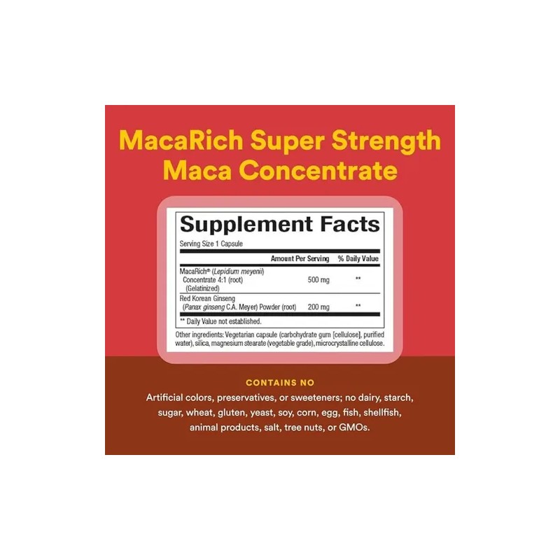 Macarich Concentrado De Maca 500 Mg 90 Caps Natural Factors