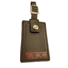 Tumi "T - PASS "Luggage Tag Black with Red Logo Leather