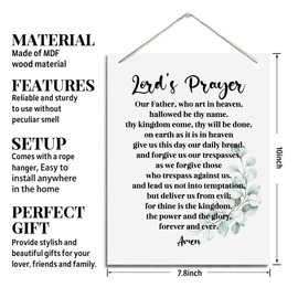 Inspirational Wall Decor, Decorative Hanging Wood Signs, Religious Wall Decor, Christian Artwork for Home Farmhouse Decor, Lord's Prayer Wall Sign- Our Father, who Art in Heaven, Hallowed be Thy Name
