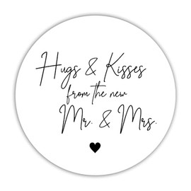 40 Hugs and kisses from the mr and mrs stickers - Hershey kiss wedding favors