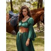 SCARLET DARKNESS Women's Renaissance Dress Medieval Peasant Dress Off Shoulder