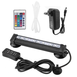 Luz LED de acuario para peceras, luz LED subacuática con control remoto + cambio de color manual, kit de luz de acuario colorido (enchufe de EE. UU.) (16 cm)