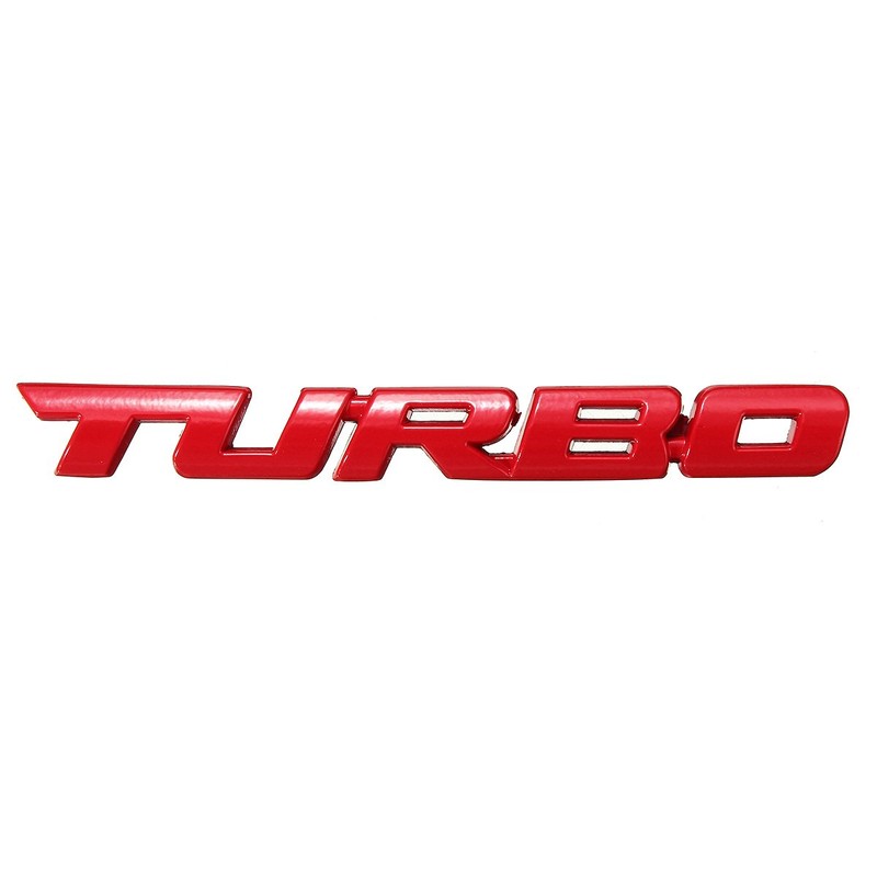 JenNiFer Turbo 3D Metal Car Sticker Tailgate Body - Red