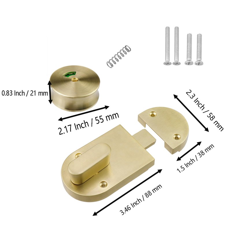 Chinflly Vacant Occupied Bathroom Lock,Indicator Door Lock Indicating DeadBolt for