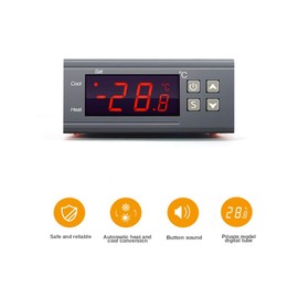 Digital Temperature Controller STC-1000 Digital LED Display DC 12V 10A Celsius Heating Cooling Centigrade Thermostat Sensor 2 Relay Output with NTC 10K Thermistor Sensors Temperature Probe