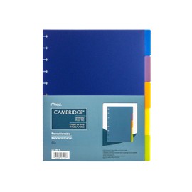 Cambridge Disc Notebook Customizable Tabbed Dividers, 8.5" x 11", Repositionable, 5 Coloured Poly Dividers (200116)