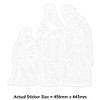 Large 460mm 'Religious Three Wise Men' Clear Static Window Cling