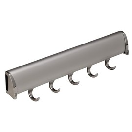 TAG Hardware Designer 5-Hook Expandable Valet Belt Rack, 11.75-Inch Extendable Wardrobe Closet Organizer Rod (Polished Chrome)