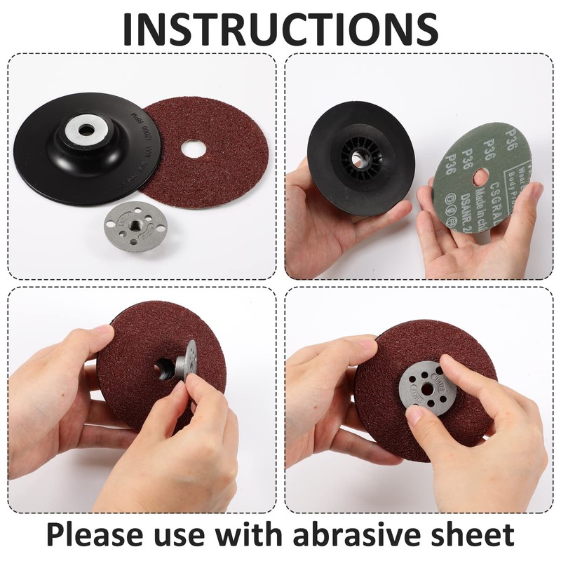3 Pieces 4-1/2 Inch 14 mm Sanding Disc Backing Pads
