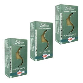 Skineco Natural Soap, 3 x Sustainable Goat Milk Soap with Green Mineral Soil, Soap Against Impure Combination Skin, Body Soap, Handmade Natural Cosmetics, Face Cleansing, Clear Skin, Green Soap