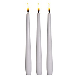 Ner Mitzvah Classic White Taper Candles - 10 Inch – 30 Bulk Pack – for Shabbat, Dinner Tables, Restaurants, Ceremonies and Emergency - 8 Hour Burn Time
