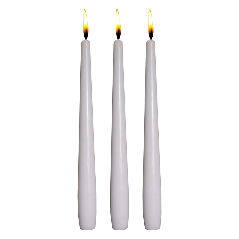 Ner Mitzvah Classic White Taper Candles - 10 Inch –