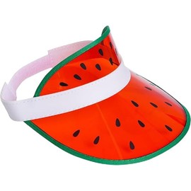 Sun Visor Hat UV Sports Watermelon Pattern Cap Tennis Golf UPF Visors Headwear for Men Women Outdoor Summer Travel (AU, Alpha, One Size, Red)