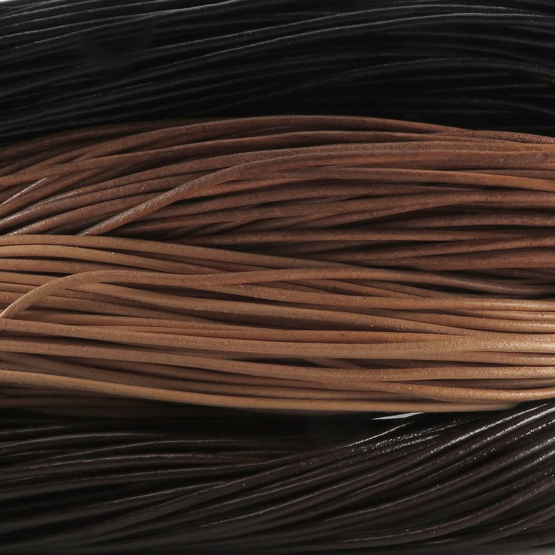 esnado Leather Cord Round 2 mm Red (5 Metres, Red)