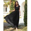 DTESSTELLS Womens Long Beach Bridesmaid Wedding Guest Dresses Formal Black