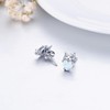 JUSTKIDSTOY Hypoallergenic Cat Earrings 925 Sterling Silver Cute Animal Kitten