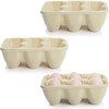 DEAYOU 3-Pack 18 Cups Ceramic Egg Tray, 6-Cup Porcelain Egg