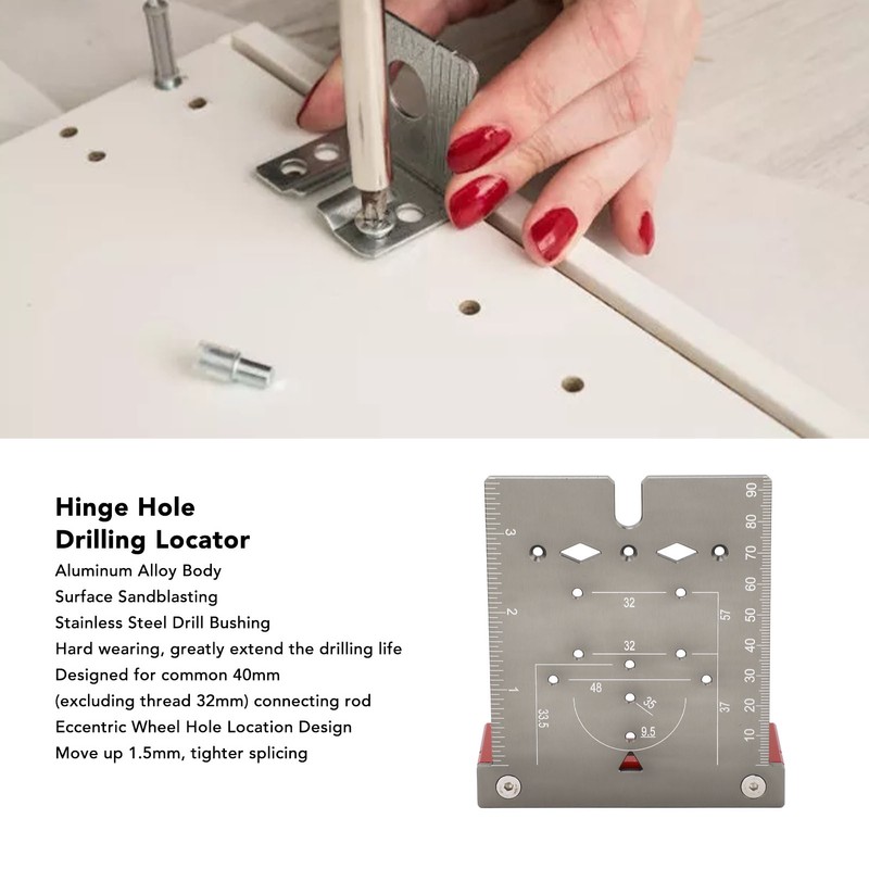 Hinge Hole Drilling Locator Aluminum Alloy Cabinet Door Hinge Mounting