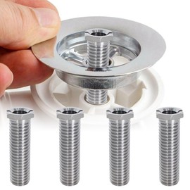 Kitchen Sink Basket Strainer Screw, 4 Pieces 45 mm Hollow Screw Sink, Hollow Screw for Strainer Basket Valves, Stainless Steel Drain Strainer Screw, Accessories for Kitchen, Bathroom, Sink, Strainer